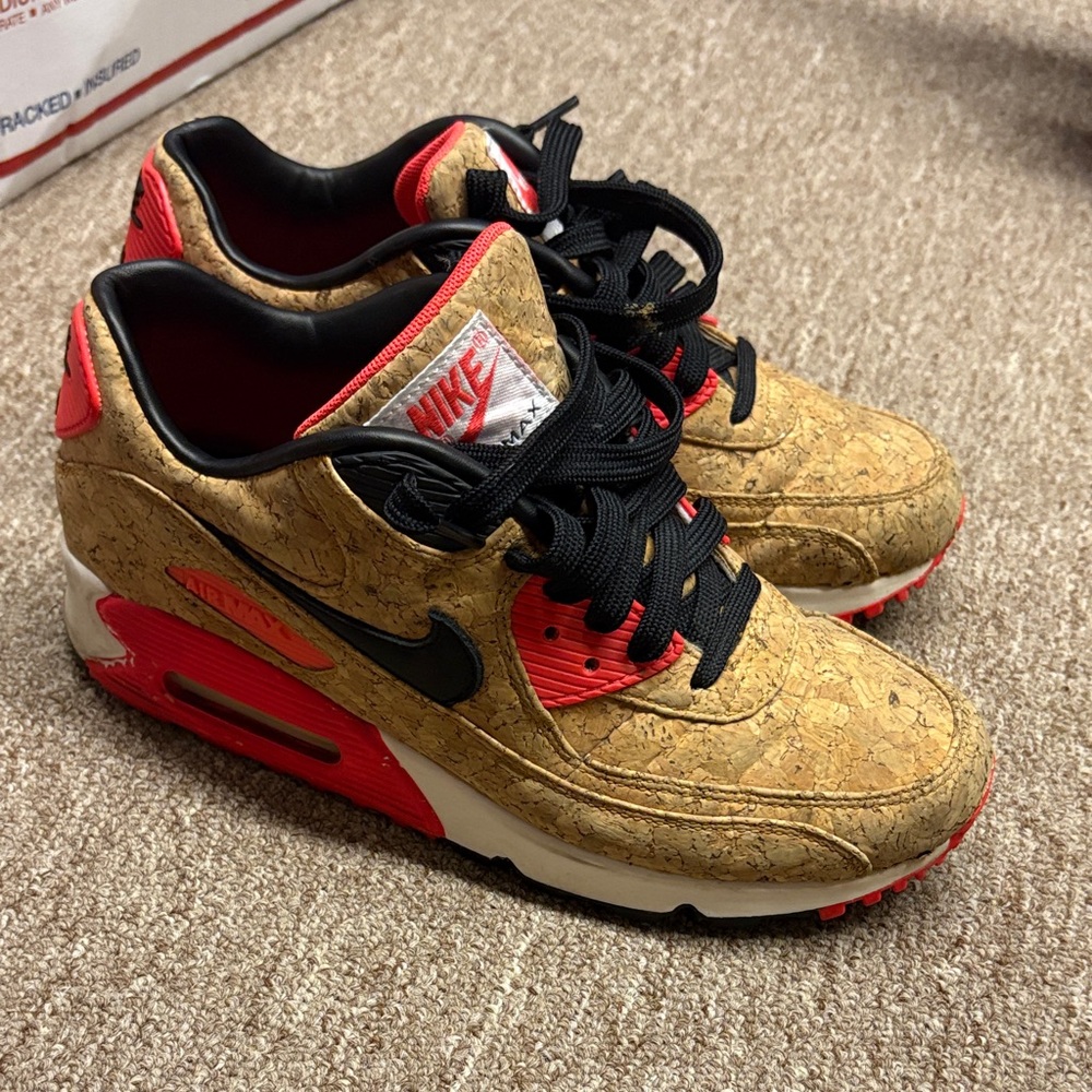 Nike Cork and Black Sneakers with Red Accents
